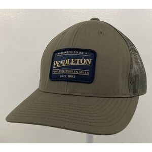 Pendleton Woolen Mills Classic Mesh Trucker Snap Back Cap Taupe Olive Green Hat